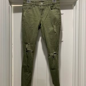 Mid rise distressed jeans